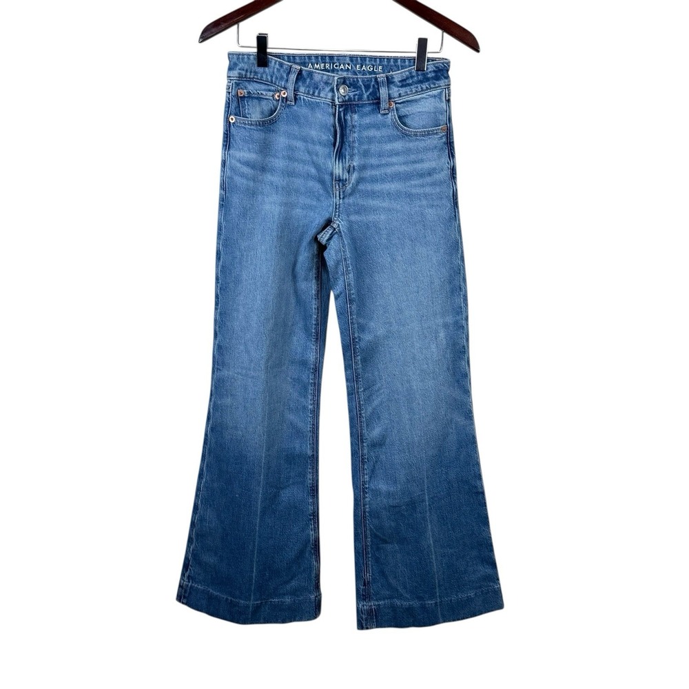 American Eagle Jeans Womens 00 Blue Denim High Rise Flare Stretch 28x30